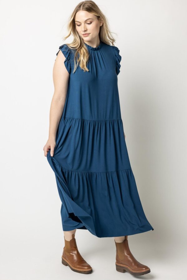Ruffle Trim Peplum Maxi Dress - Image 3