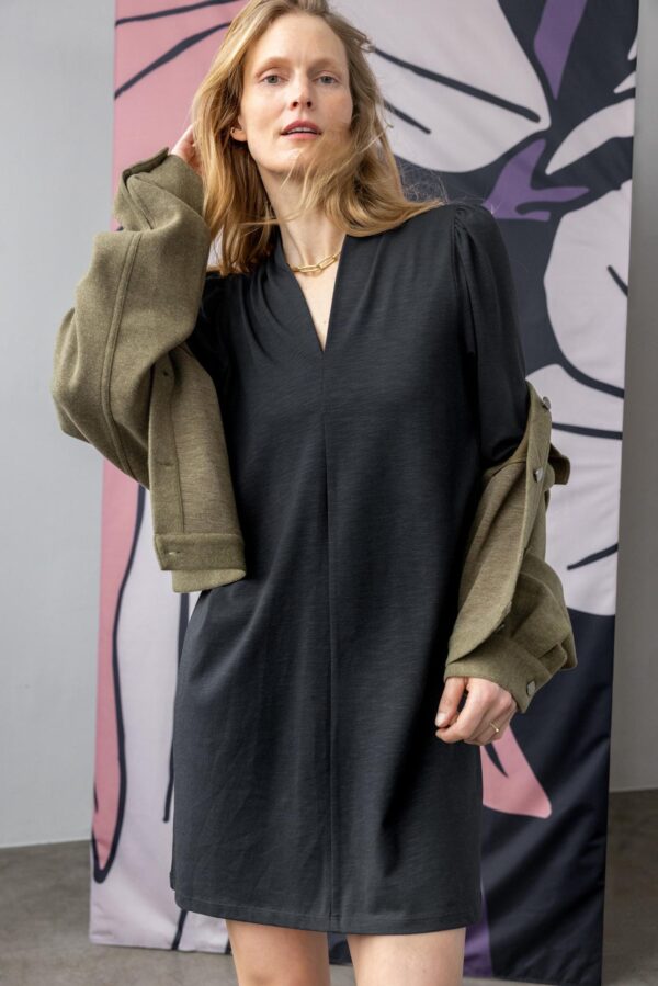 Full Sleeve Split Neck Dress - Image 12