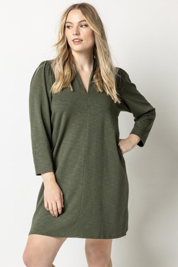 Full Sleeve Split Neck Dress - Image 2