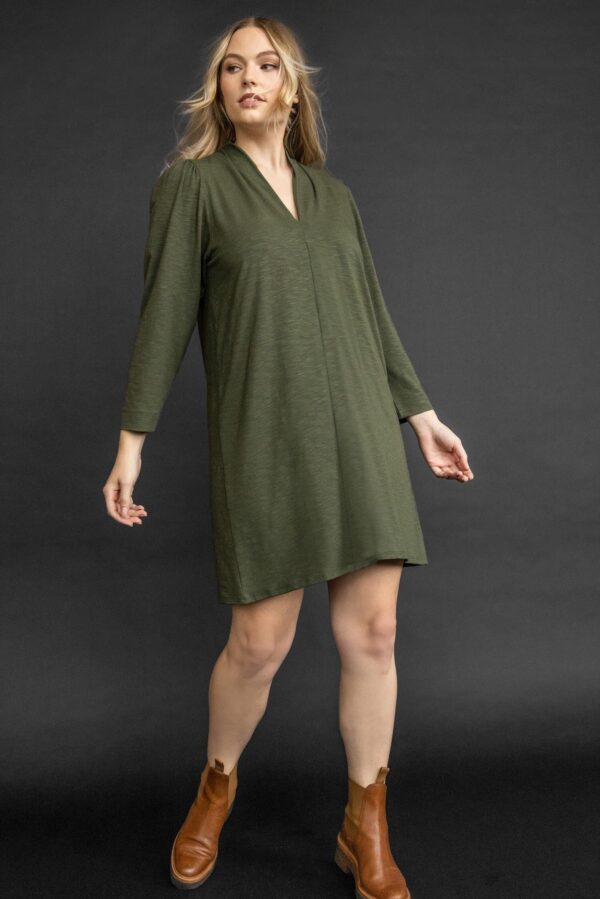 Full Sleeve Split Neck Dress - Image 5