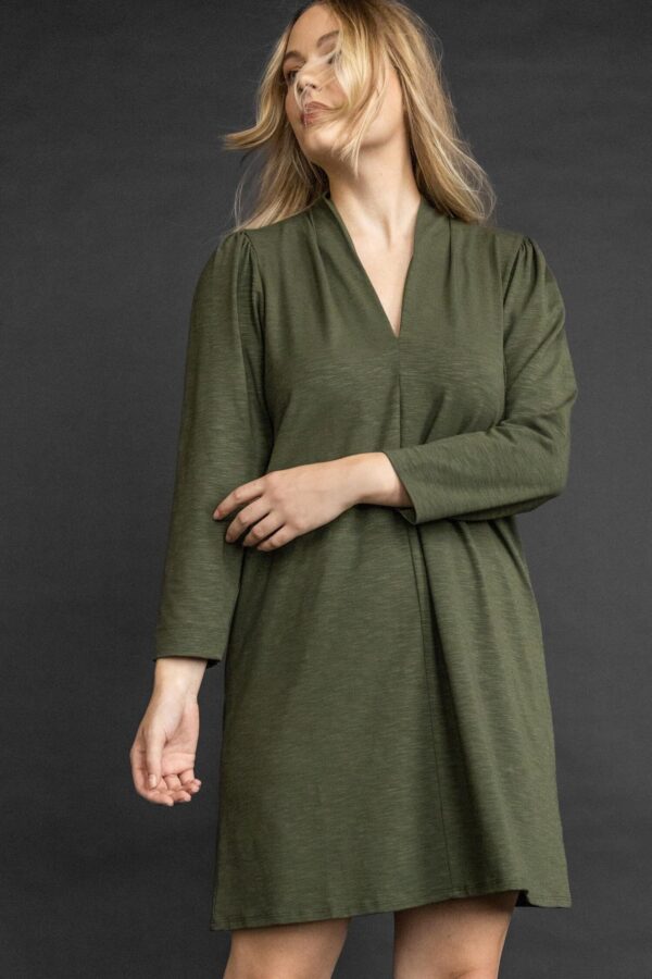 Full Sleeve Split Neck Dress - Image 6