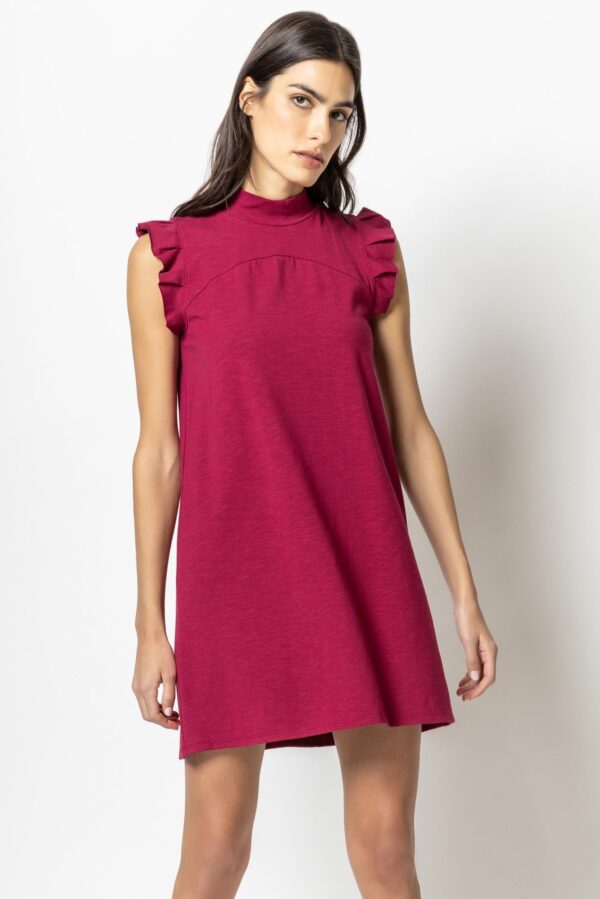 Ruffle Sleeve Mock Neck Dress - Image 2