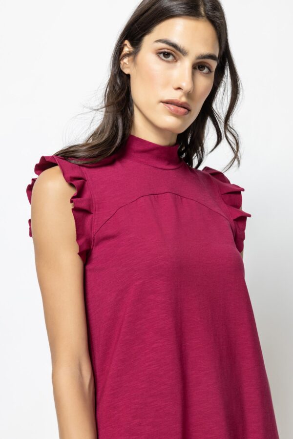 Ruffle Sleeve Mock Neck Dress - Image 3