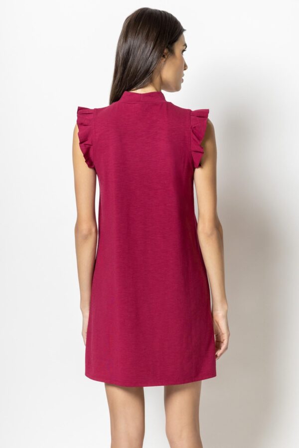 Ruffle Sleeve Mock Neck Dress - Image 4