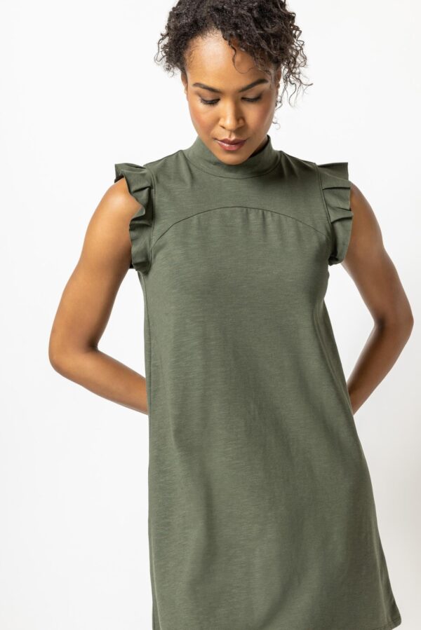 Ruffle Sleeve Mock Neck Dress - Image 5