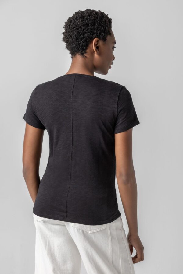 V-Neck Short Sleeve Back Seam Tee - Image 4