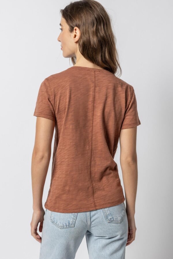 V-Neck Short Sleeve Back Seam Tee - Image 14