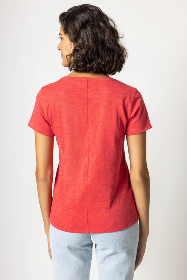 V-Neck Short Sleeve Back Seam Tee - Image 16
