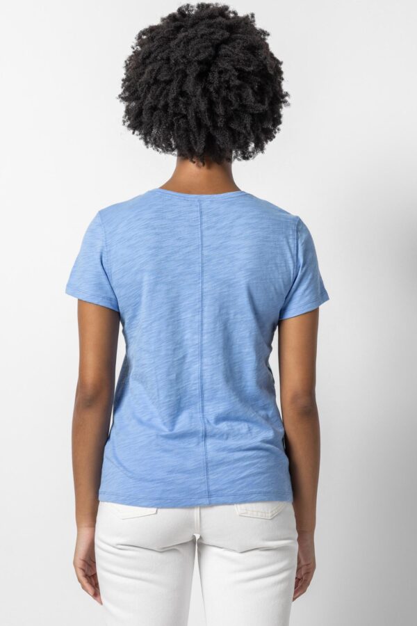 V-Neck Short Sleeve Back Seam Tee - Image 25