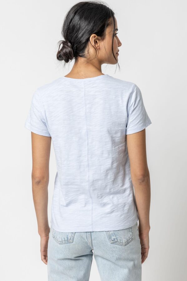 V-Neck Short Sleeve Back Seam Tee - Image 27
