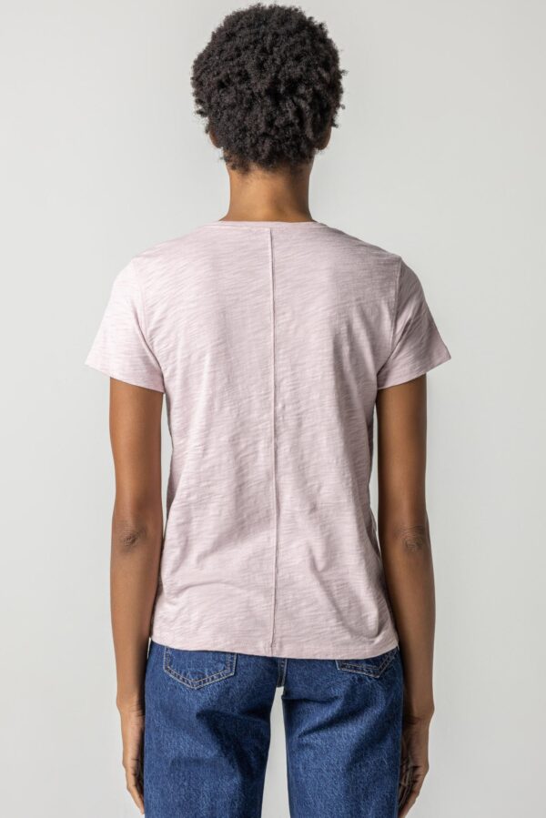 V-Neck Short Sleeve Back Seam Tee - Image 29