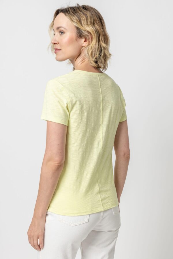 V-Neck Short Sleeve Back Seam Tee - Image 31