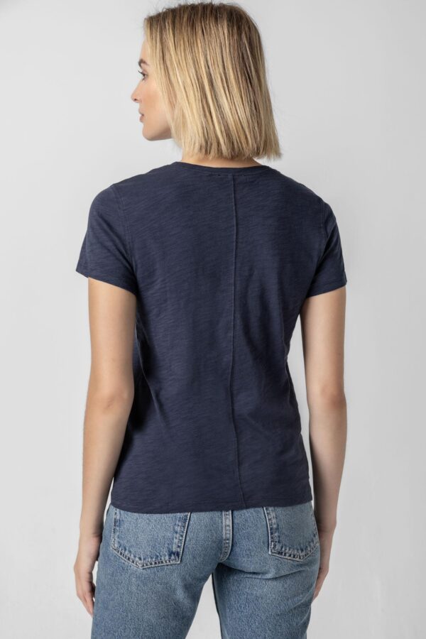 V-Neck Short Sleeve Back Seam Tee - Image 43