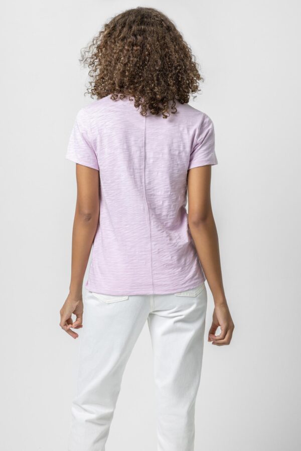 V-Neck Short Sleeve Back Seam Tee - Image 45