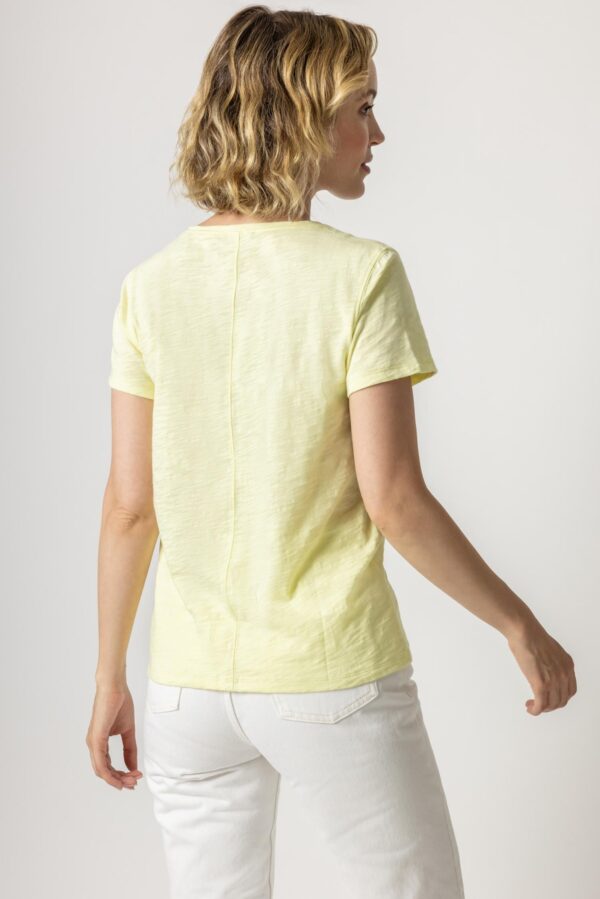 V-Neck Short Sleeve Back Seam Tee - Image 47