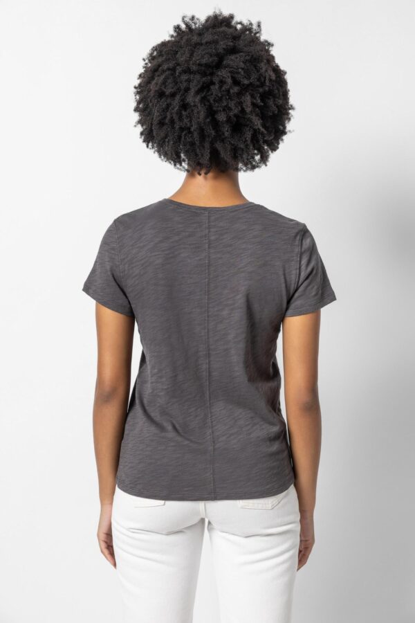 V-Neck Short Sleeve Back Seam Tee - Image 58