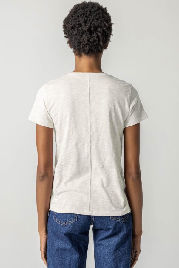 V-Neck Short Sleeve Back Seam Tee - Image 62