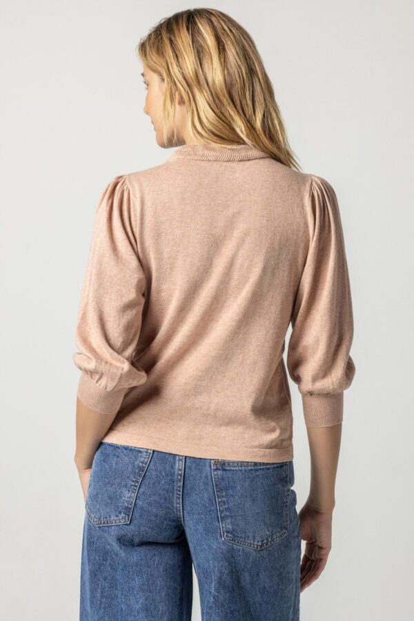 Rib Trim Puff Sleeve Sweater - Image 13