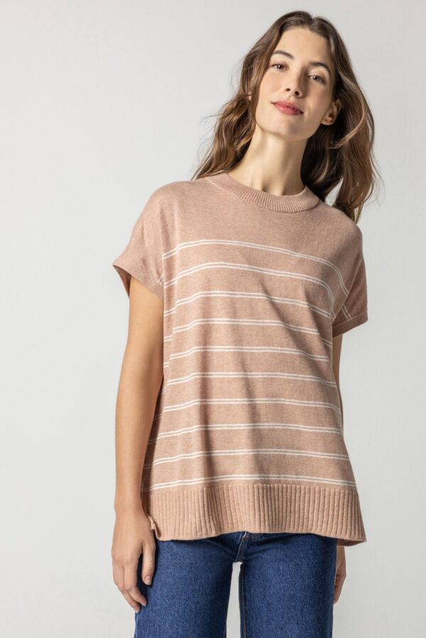 Striped Poncho Sweater - Image 2