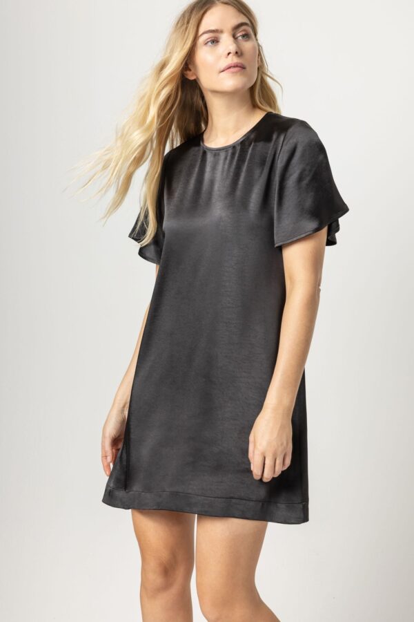 Flutter Sleeve Satin Dress - Image 7