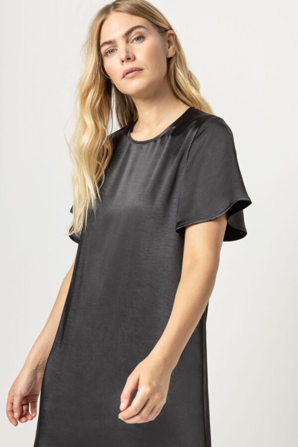Flutter Sleeve Satin Dress - Image 9