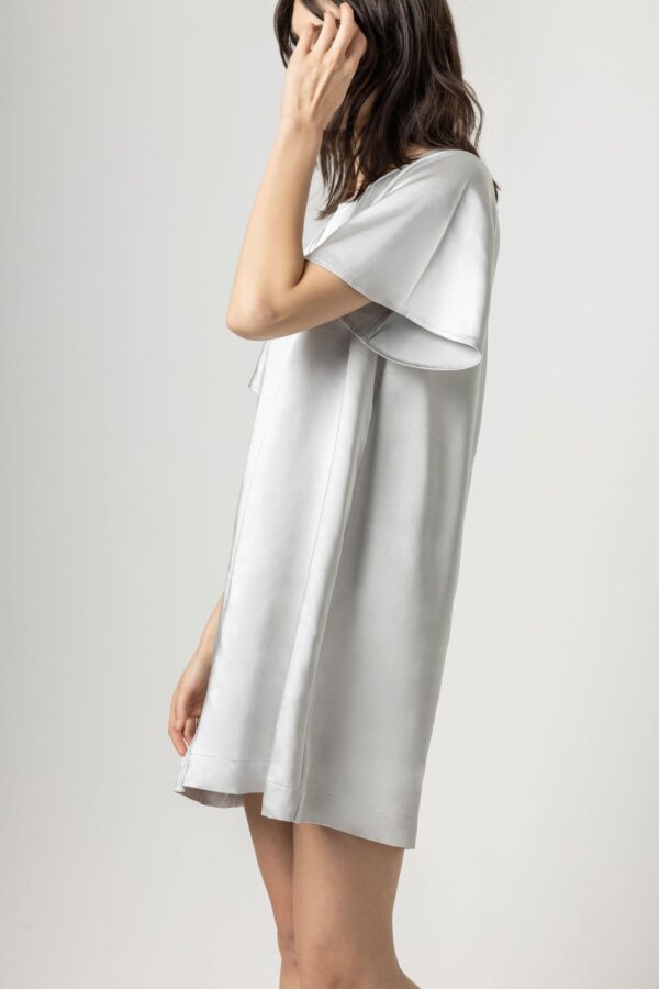 Flutter Sleeve Satin Dress - Image 13