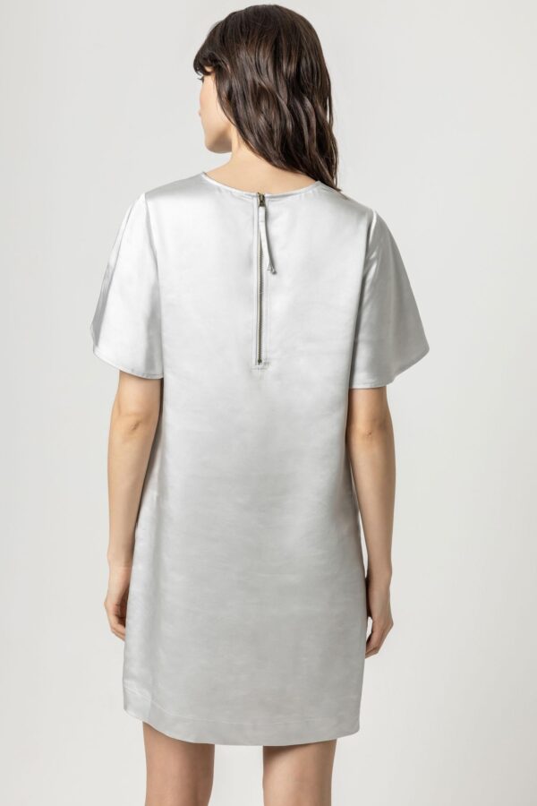 Flutter Sleeve Satin Dress - Image 15