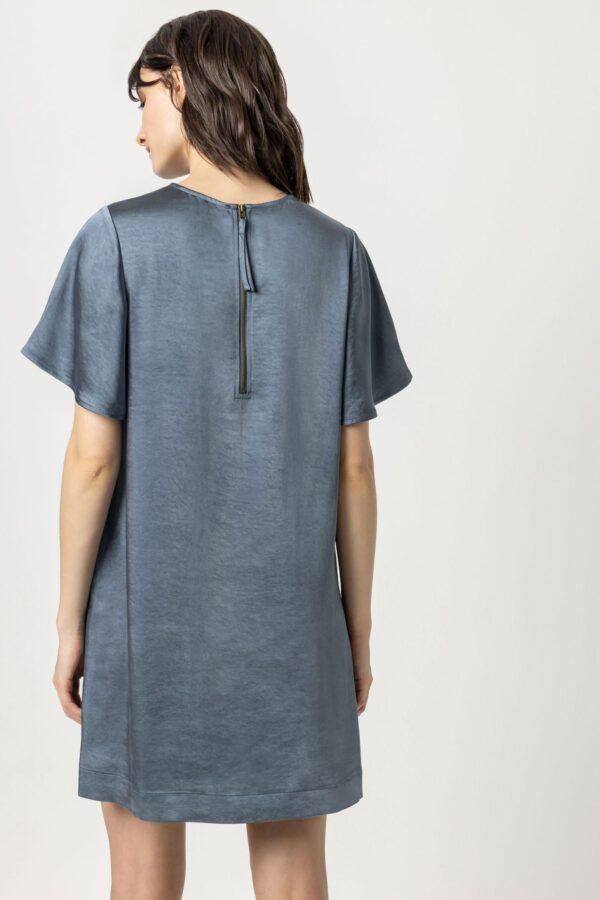 Flutter Sleeve Satin Dress - Image 2