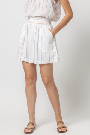 Smocked Waist Short Skirt