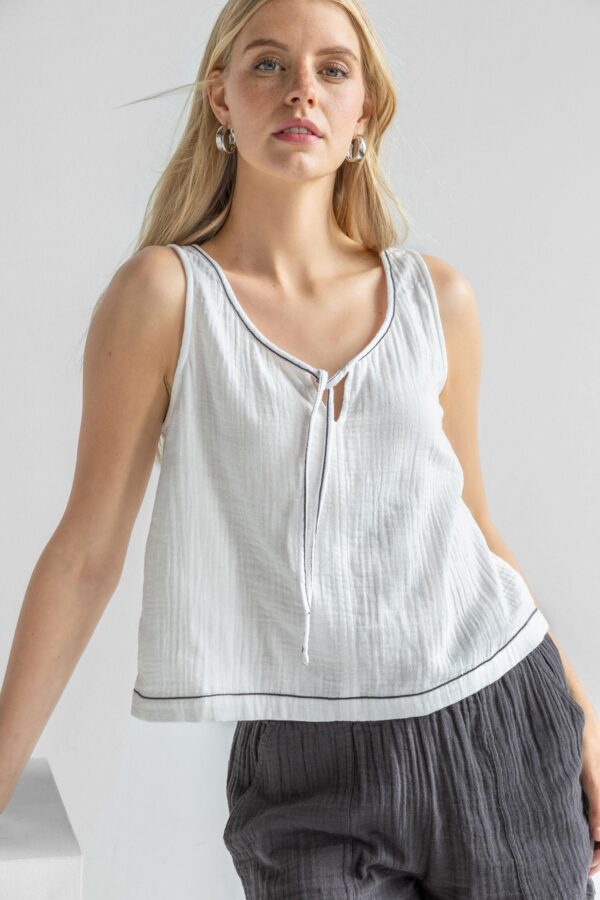 Tie Front Tank - Image 3