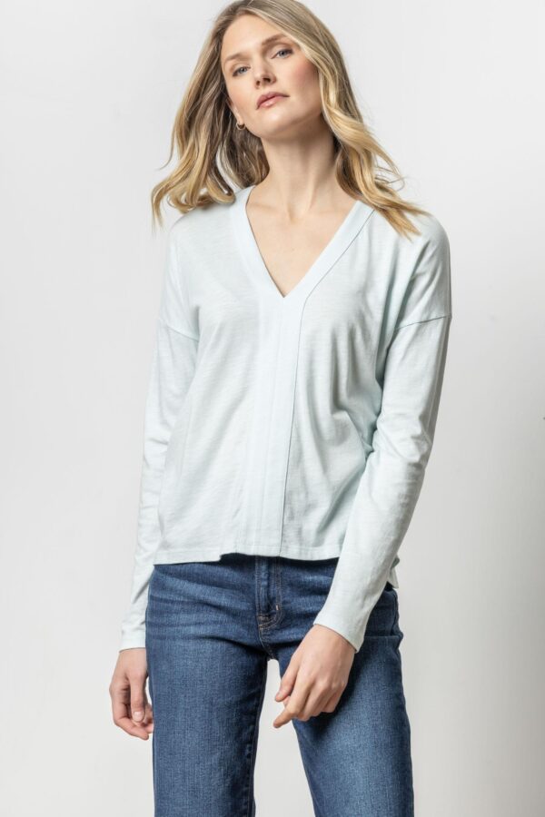 Drop Shoulder V-Neck Top - Image 5