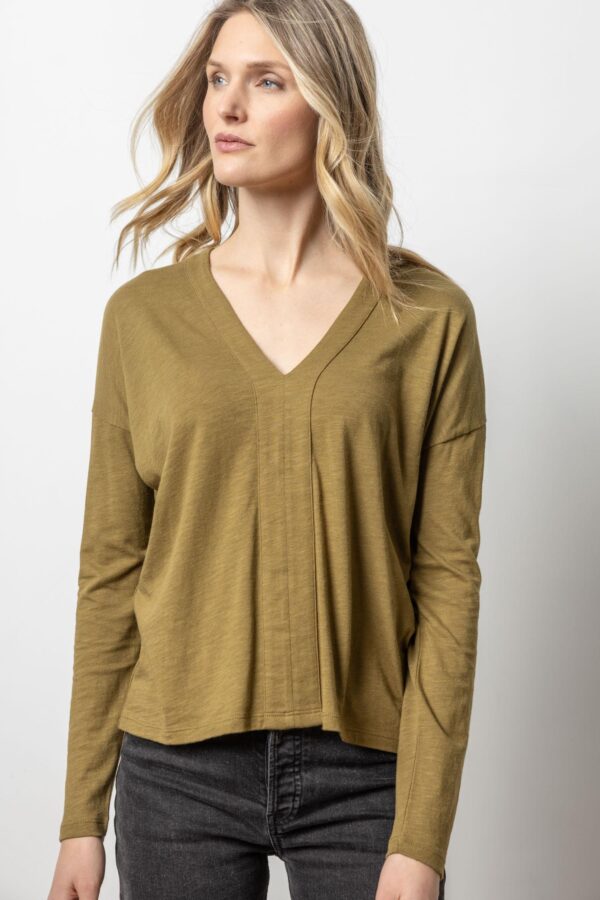 Drop Shoulder V-Neck Top
