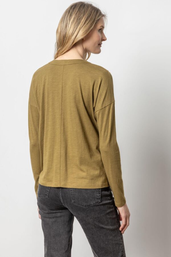 Drop Shoulder V-Neck Top - Image 2