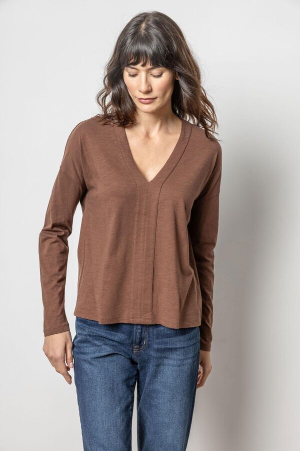 Drop Shoulder V-Neck Top - Image 7