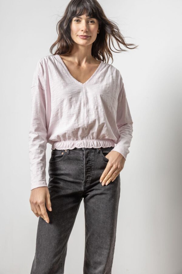 Elastic Hem Easy V-Neck - Image 10