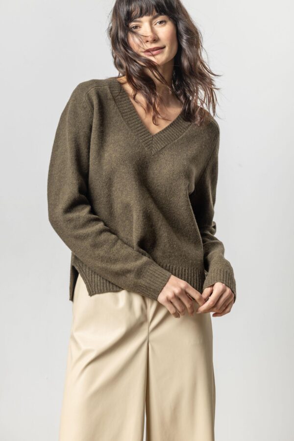 Felted Easy V-Neck Sweater - Image 7