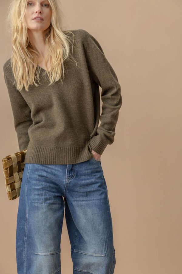 Felted Easy V-Neck Sweater - Image 9