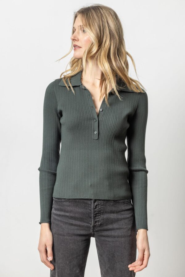 Polo Collar Henley Sweater - Image 11