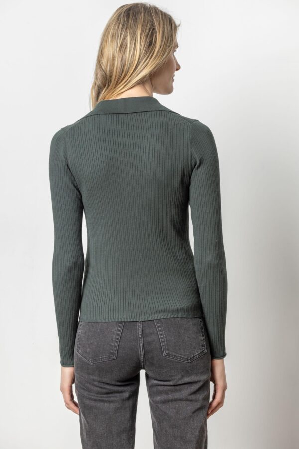 Polo Collar Henley Sweater - Image 5