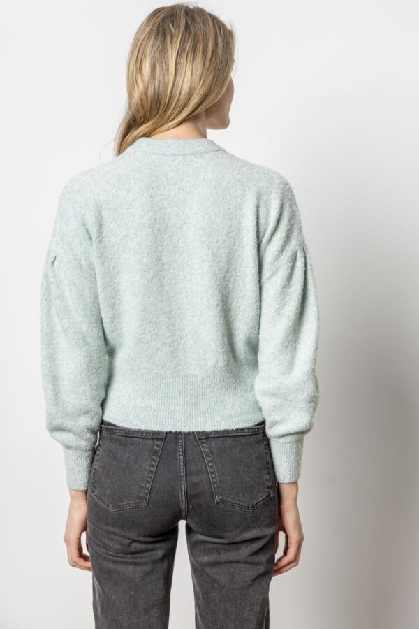 Pleated Sleeve Crewneck Sweater - Image 7