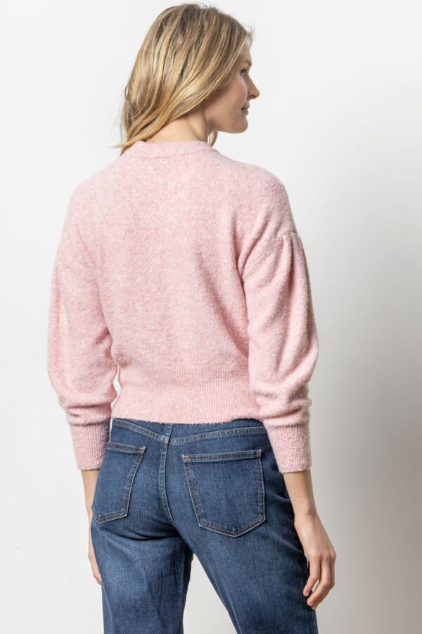 Pleated Sleeve Crewneck Sweater - Image 5