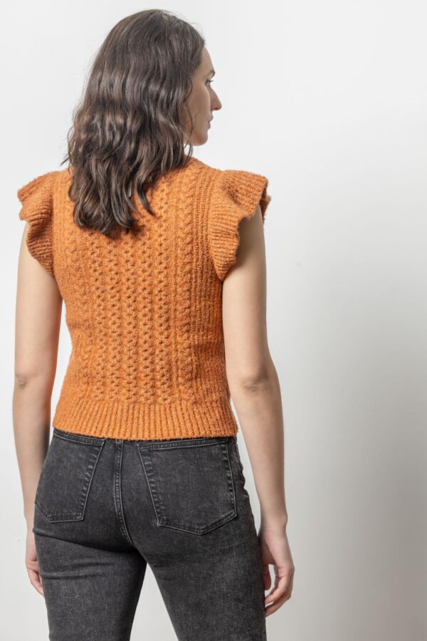 Flutter Sleeve Mock Neck Sweater - Image 6
