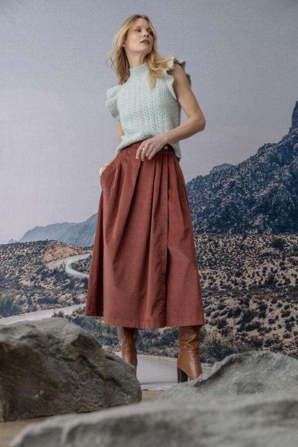Flutter Sleeve Mock Neck Sweater - Image 9
