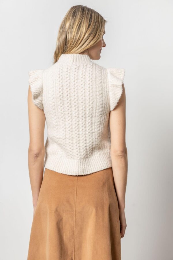 Flutter Sleeve Mock Neck Sweater - Image 4