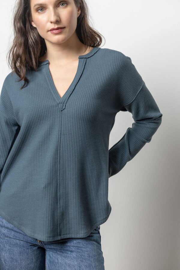 Rounded Hem Split Neck - Image 3