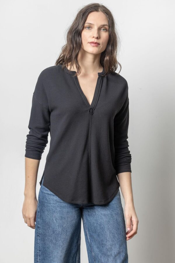 Rounded Hem Split Neck - Image 5