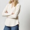 Rounded Hem Split Neck