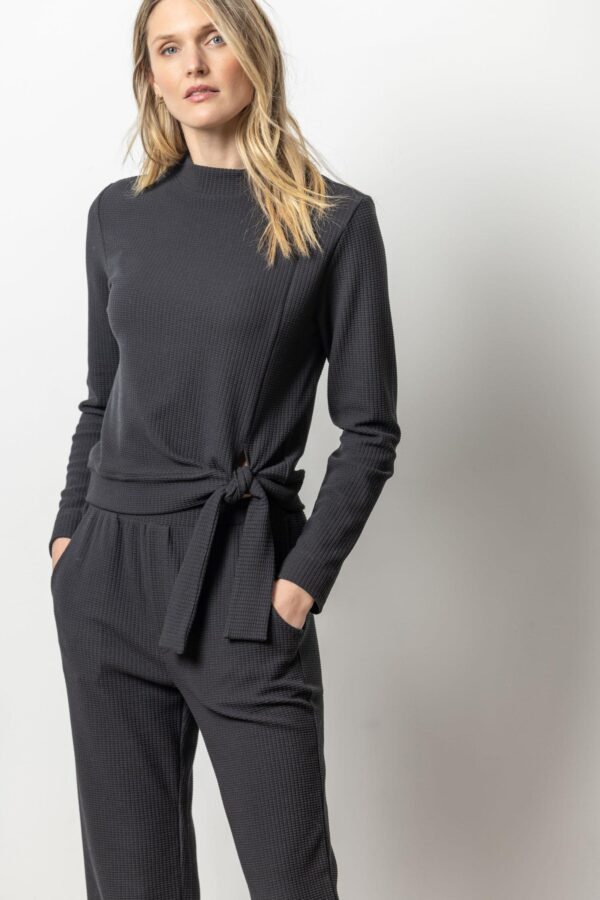 Tie Waist Mock Neck - Image 8