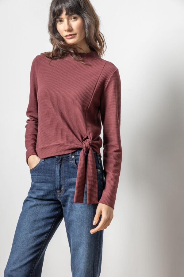 Tie Waist Mock Neck - Image 4