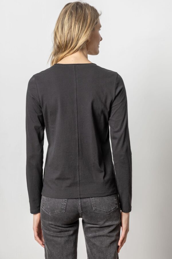 Rolled Edge V-Neck Tee - Image 5